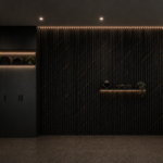 Acoustic Wood Panel Black Gold Marble - Image 3