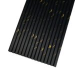 Acoustic Wood Panel Black Gold Marble
