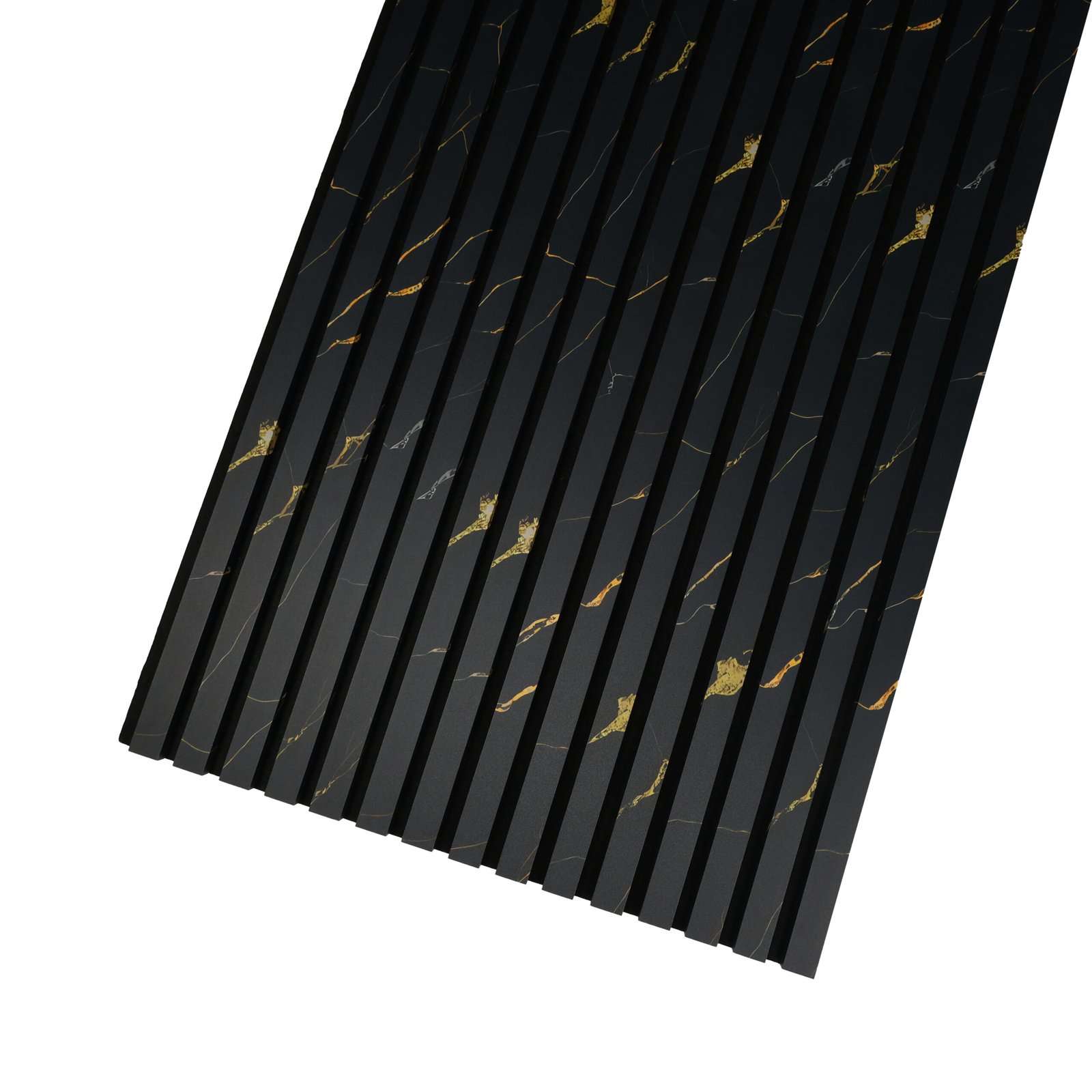 gold and blue Acoustic Wood Panel Black Gold Marble - Image 1